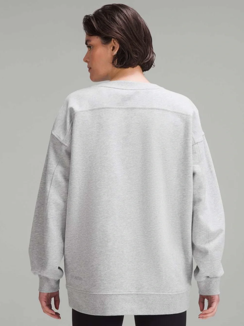 Lululemon Perfectly Oversized Crew in Heathered Core Ultra Light Grey Size 8